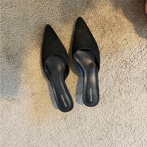 Reformation suede kitten heel mules